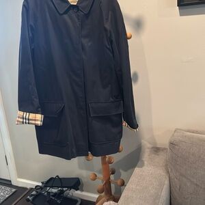 Burberry Black Jacket with Plaid Accents